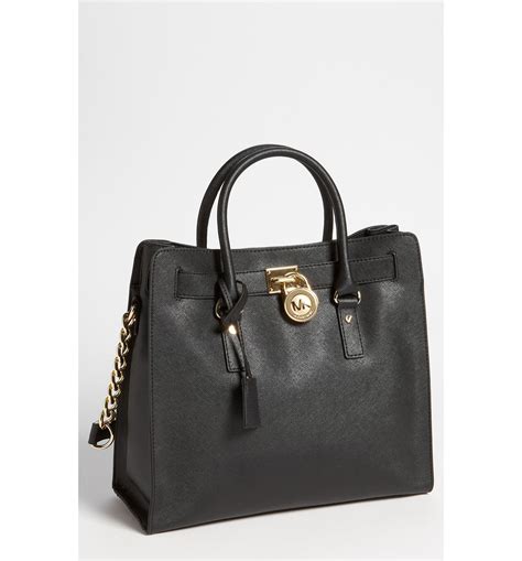 michael michael kors hamilton saffiano leather tote grey|Michael Kors Hamilton leather bag.